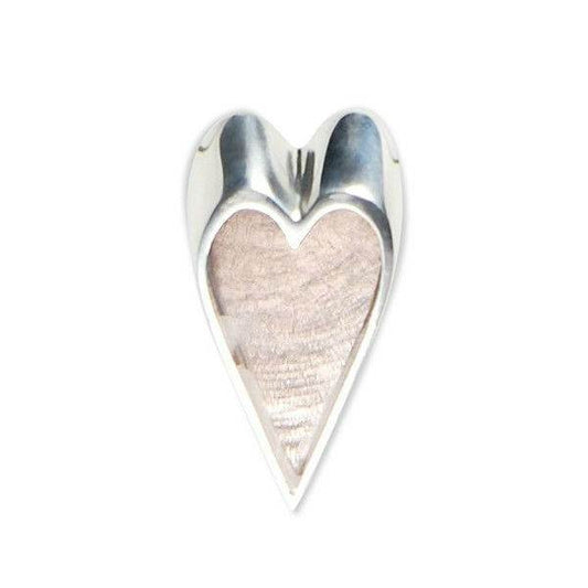 Grey Sliced Heart Brooch