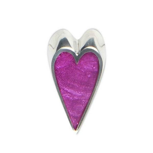 Purple Sliced Heart Brooch