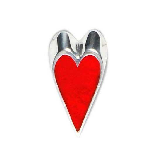 Red Sliced Heart Brooch