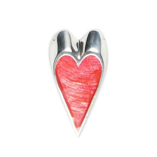 Rose Sliced Heart Brooch