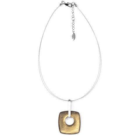 Gold Square Lollipop Matte Pendant | The Jewellery Stop