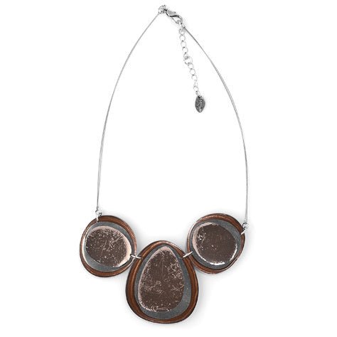 Brown Pewter Line Necklace | The Jewellery Stop