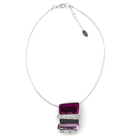 Pink Textured Stack Classic Pendant | The Jewellery Stop