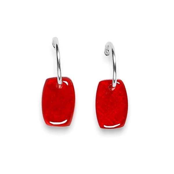 Red Shields Creole Earrings | The Jewellery Stop