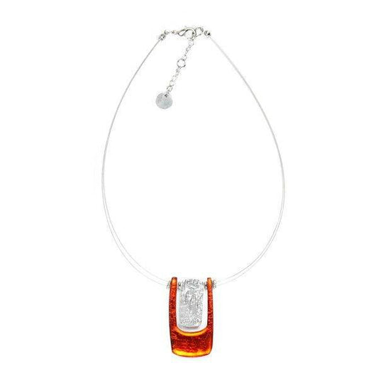 Orange Textured Rectangle pendant | The Jewellery Stop