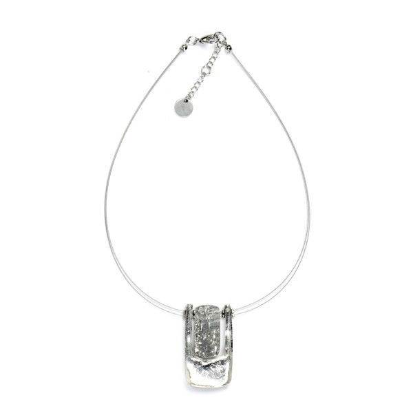 Silver Textured Rectangle pendant