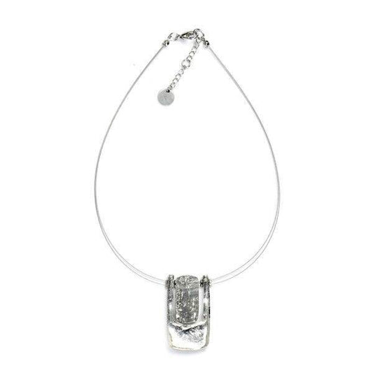 Silver Textured Rectangle pendant
