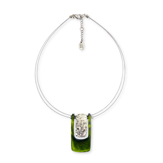Olive Textured Rectangle pendant