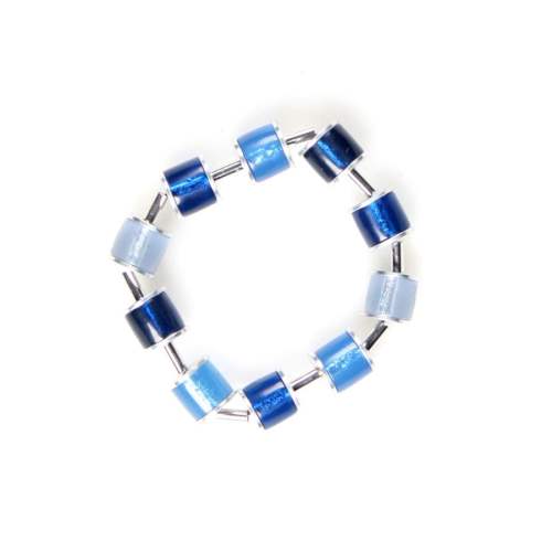 Navy Tubes Chunky Bracelet