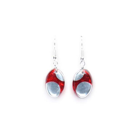 Red Polka Dot Fish Hook Earrings