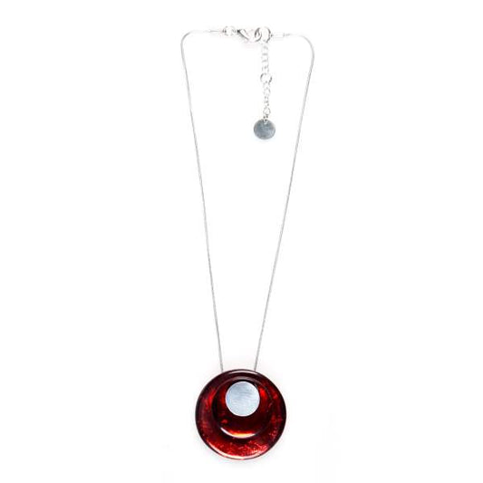 Red Stacked Circle Pendant | The Jewellery Stop