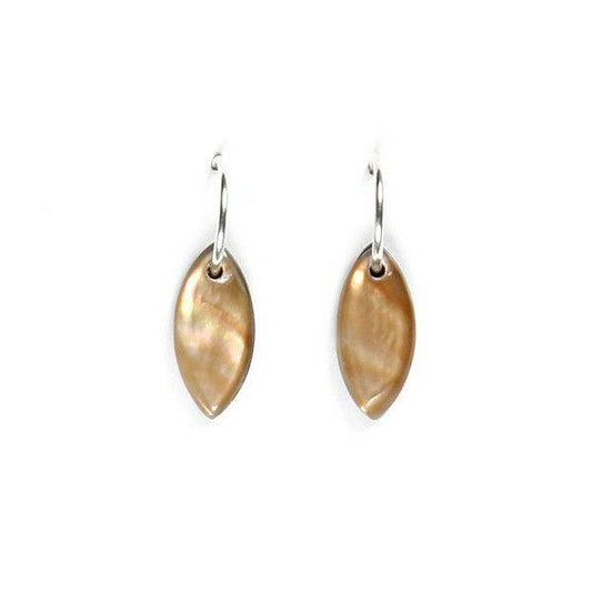 Toffee Petal with Shell Creole Earrings | The Jewellery Stop