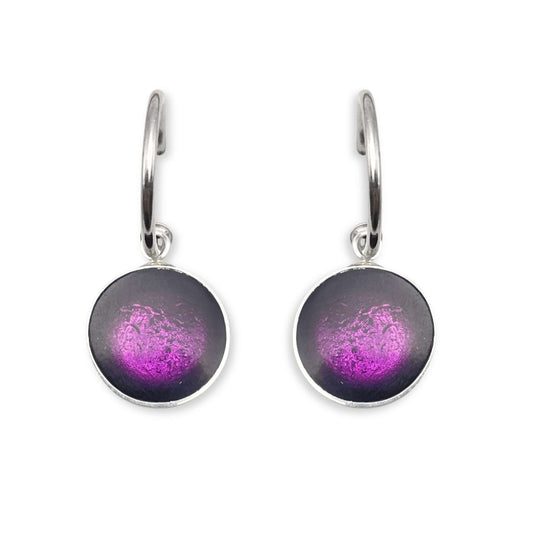 Kingfisher Metal Buttons Creole Earrings