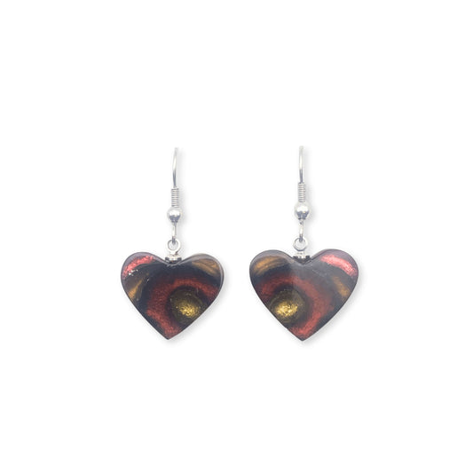 Fudge Heart Swirl Fish Hook Earrings