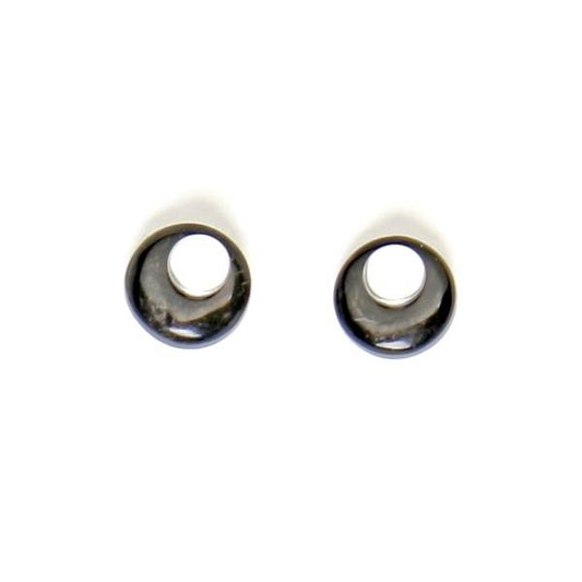 Black Stacked Circle Stud Earrings | The Jewellery Stop