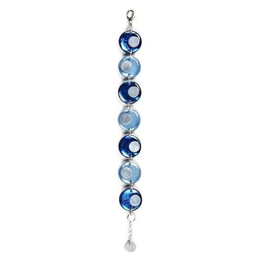 Navy Stacked Circle Two - Tone Bracelet | The Jewellery Stop