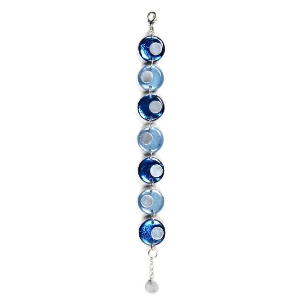 Navy Stacked Circle Two - Tone Bracelet | The Jewellery Stop