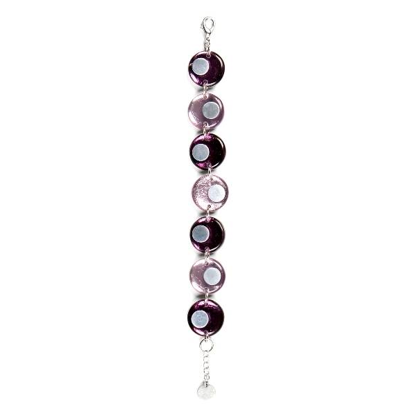 Purple Stacked Circle Two - Tone Bracelet | The Jewellery Stop