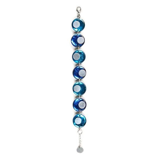 Turquoise Stacked Circle Two - Tone Bracelet | The Jewellery Stop