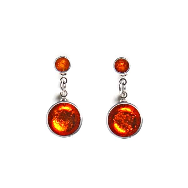 Fiesta Metal Buttons Dangle Stud Earrings | The Jewellery Stop