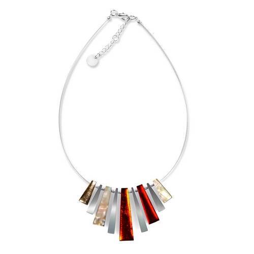 Toffee Pinstripe with Shell Necklace