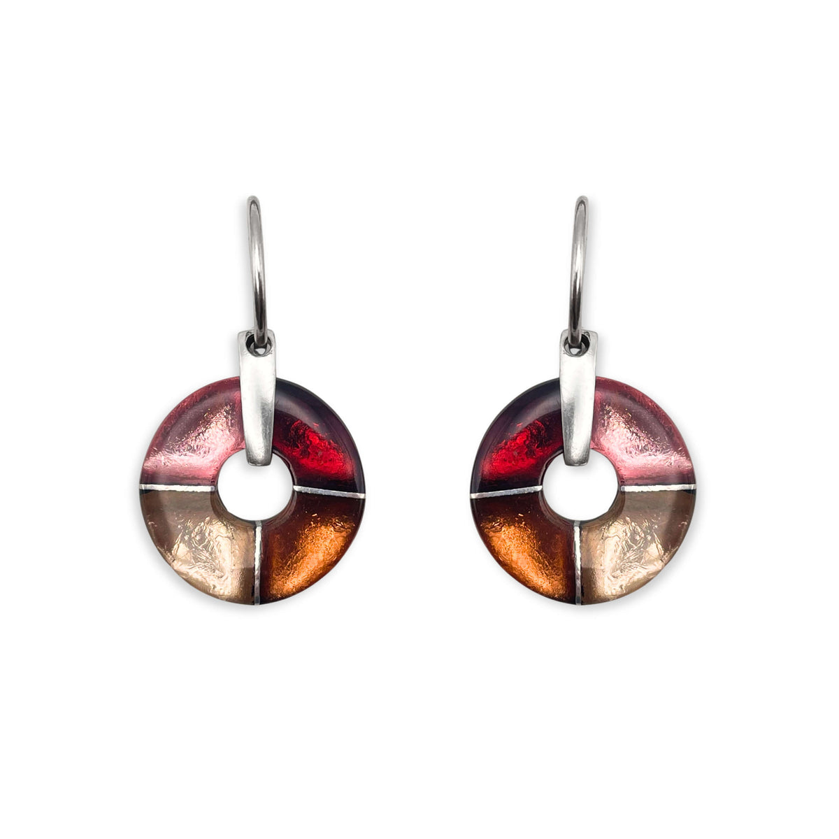 Cherry Catherine Wheel Creole Earrings