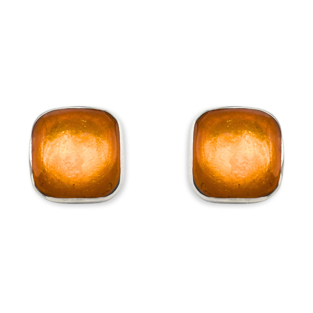 Yellow Organic Squares Large Stud Earrings