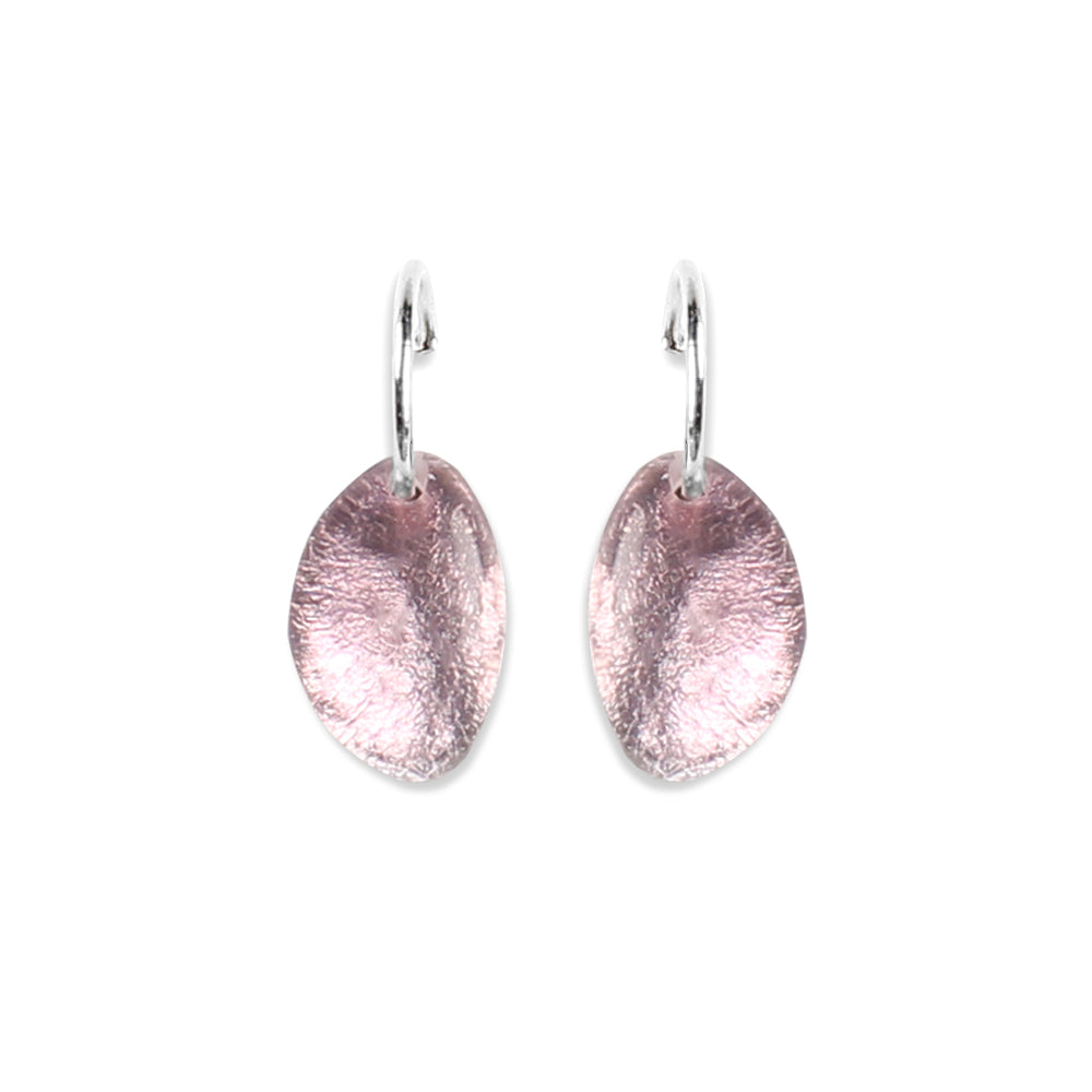 Rose Pebble Creole Earrings