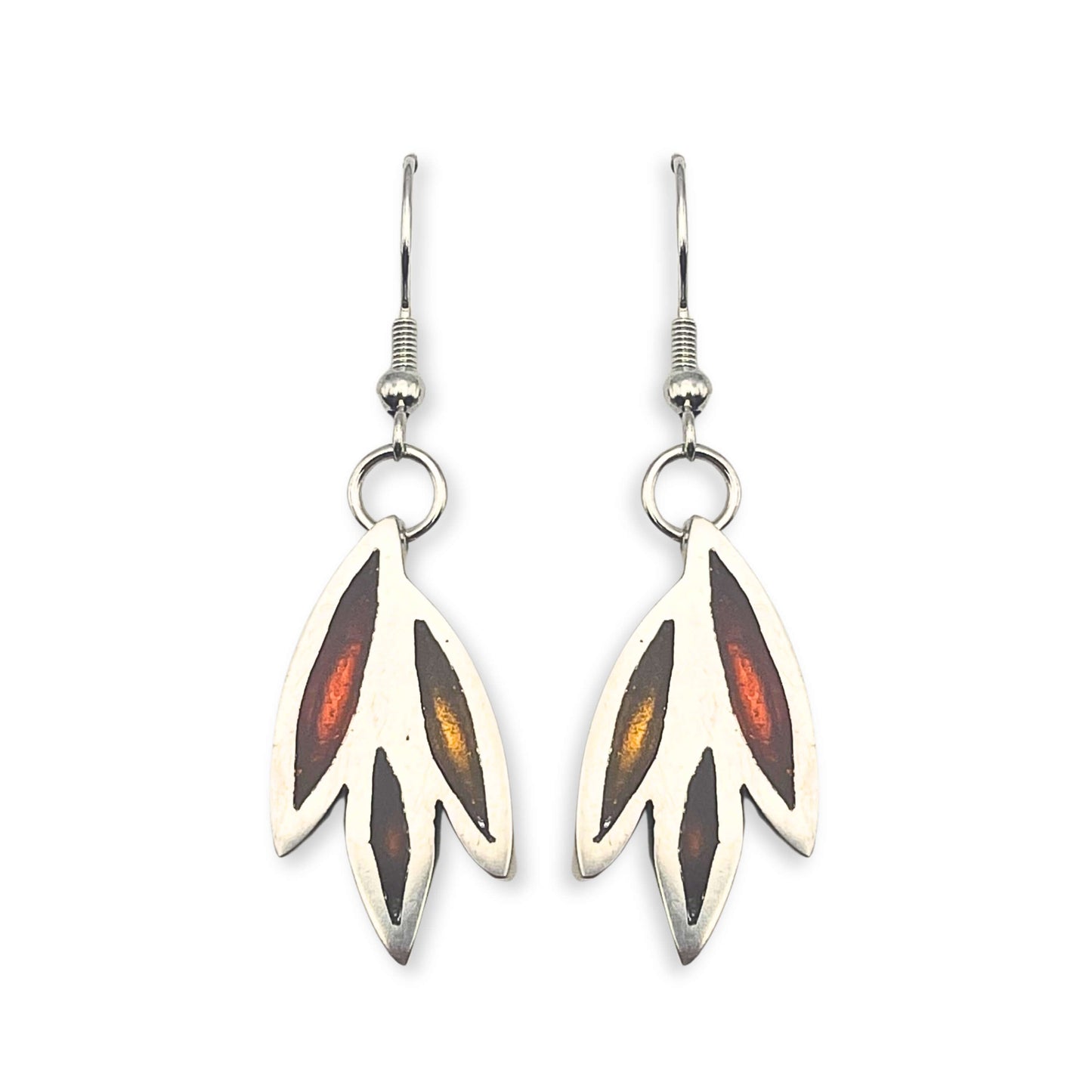 Amber Bamboo Shoot Dangle Fish Hook Earrings