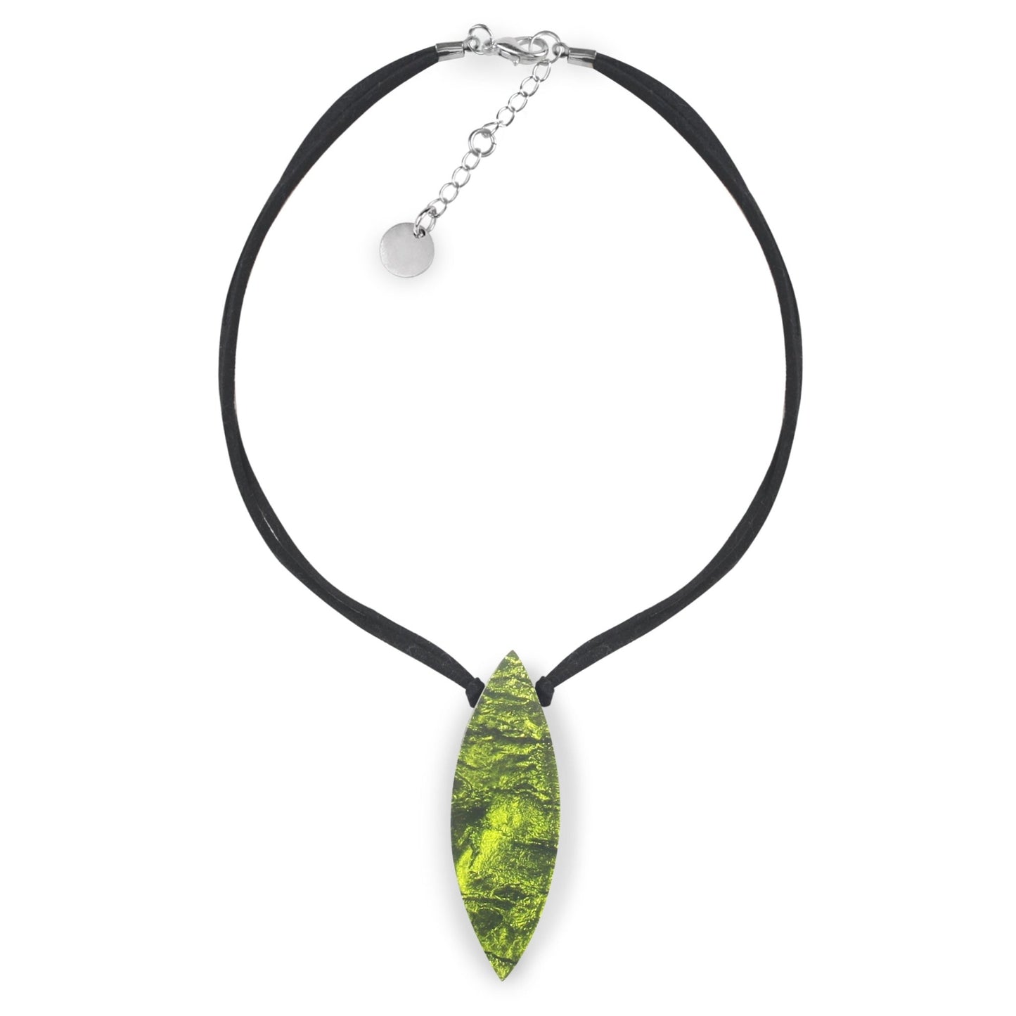 Olive Tribal Leaf Pendant on Cord | The Jewellery Stop