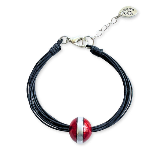 Red Aluminium Ball Bracelet