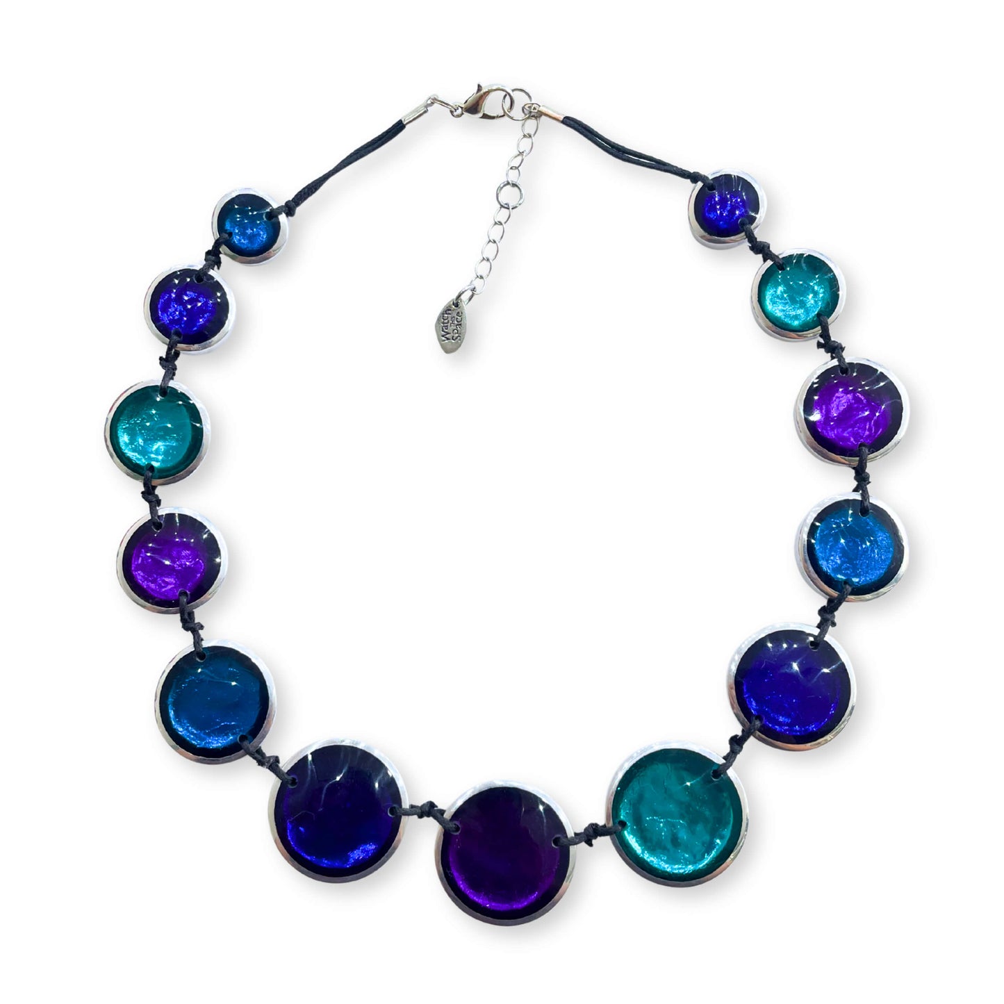 Peacock Aluminium Pebble Necklace