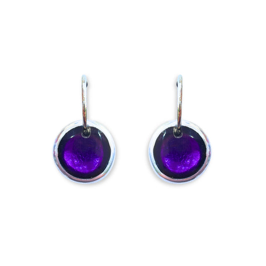 Peacock Aluminium Pebble Creole Earrings