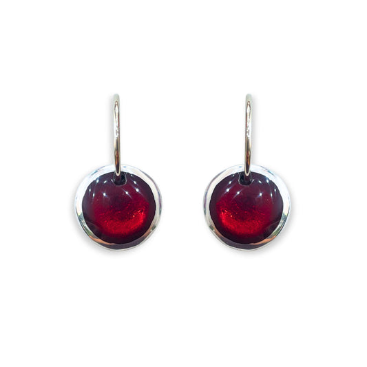 Red Aluminium Pebble Creole Earrings