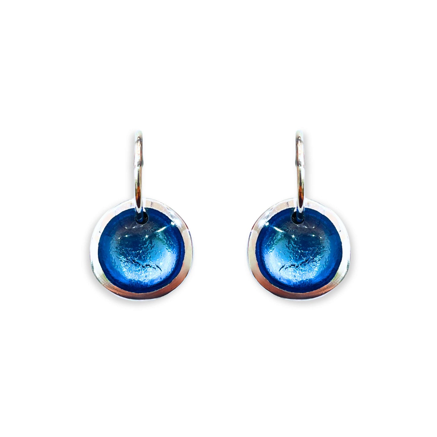 Sky Aluminium Pebble Creole Earrings