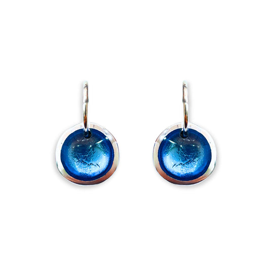 Sky Aluminium Pebble Creole Earrings
