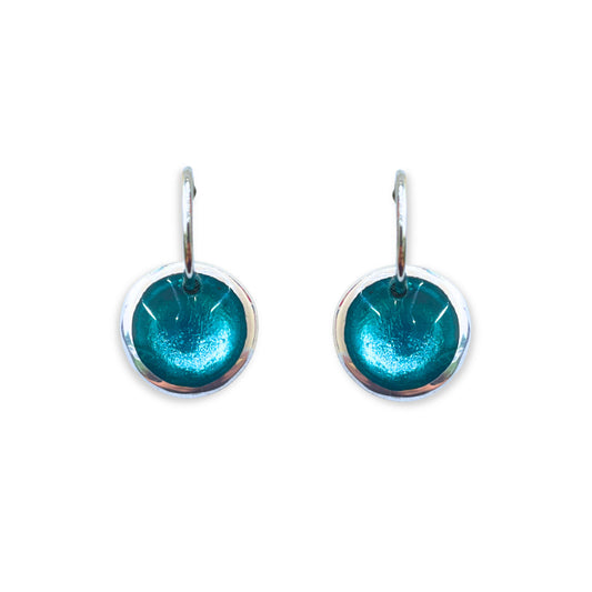 Teal Aluminium Pebble Creole Earrings