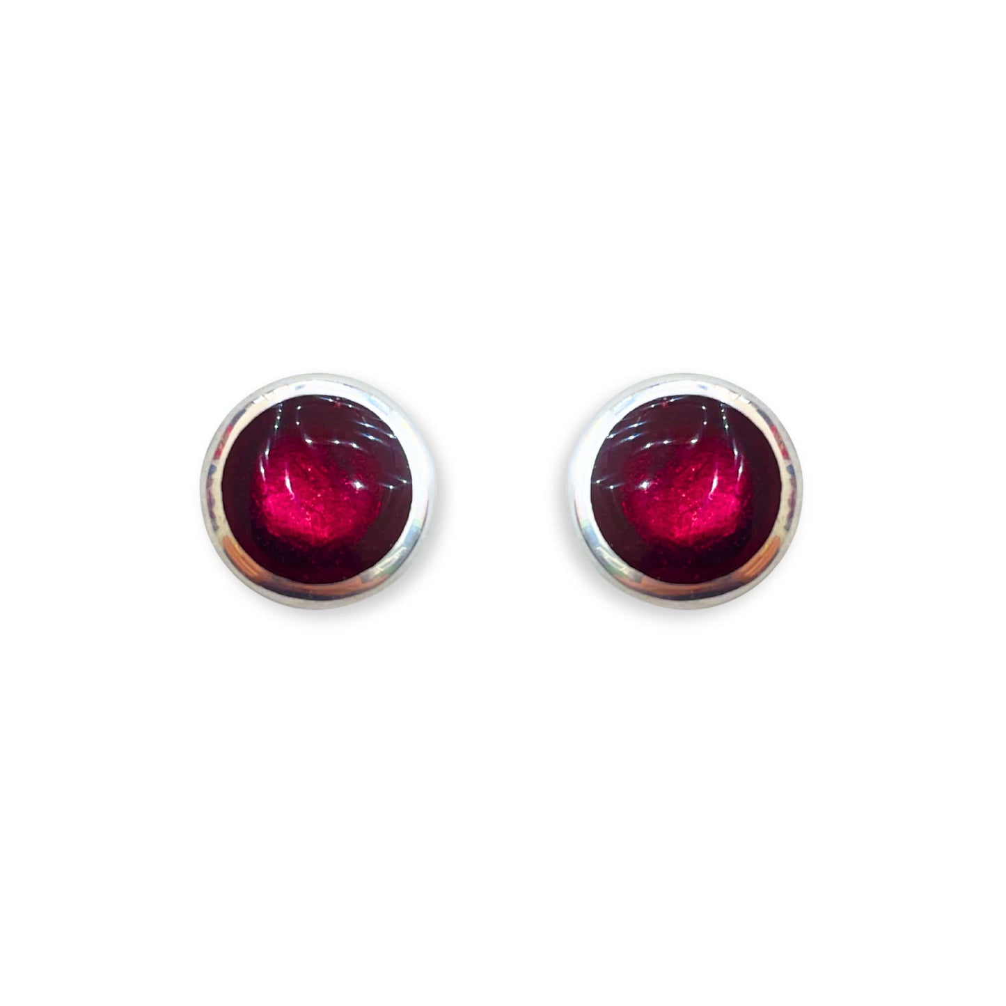 Pink Aluminium Pebble Stud Earrings