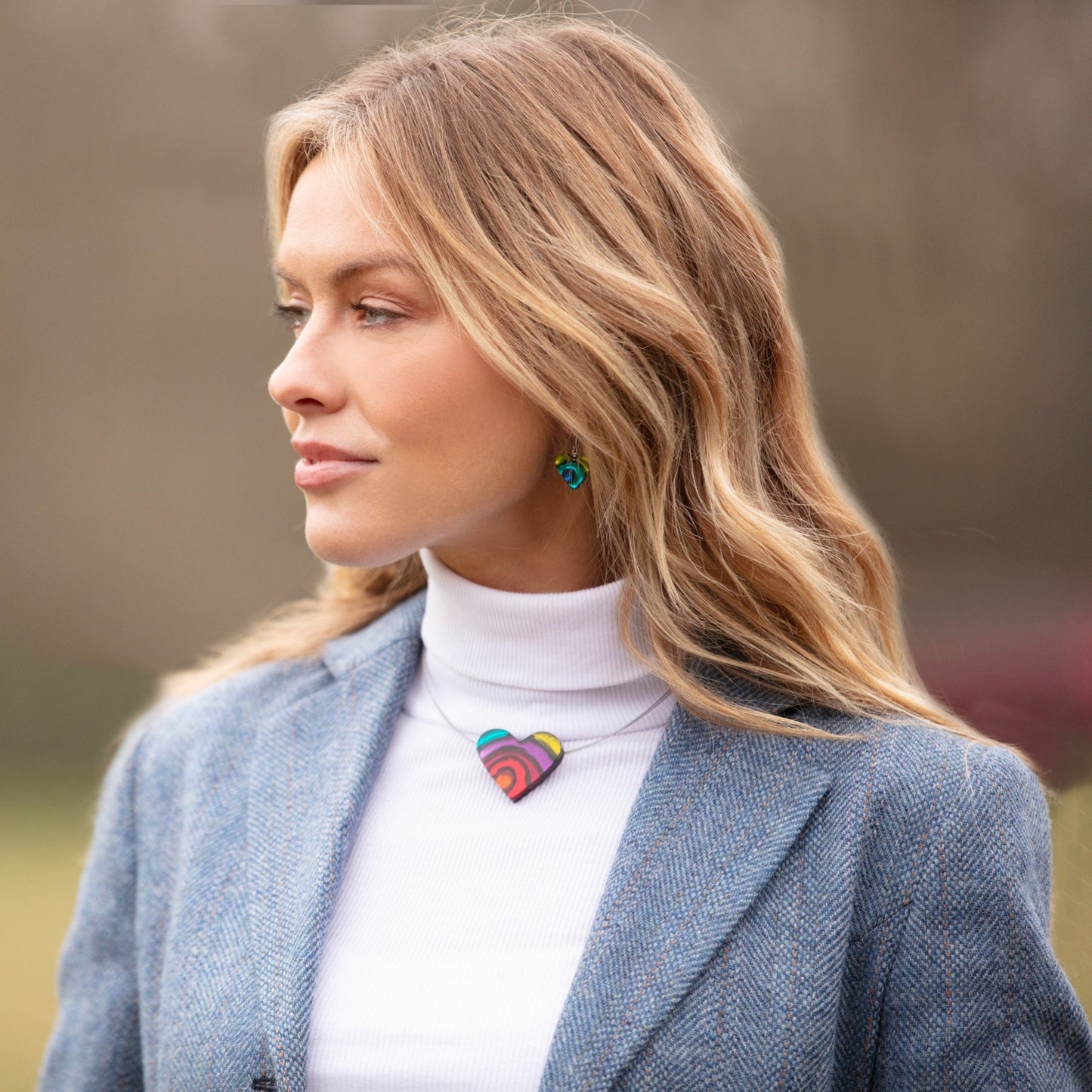 Rainbow Heart Swirl Shiny Pendant | The Jewellery Stop