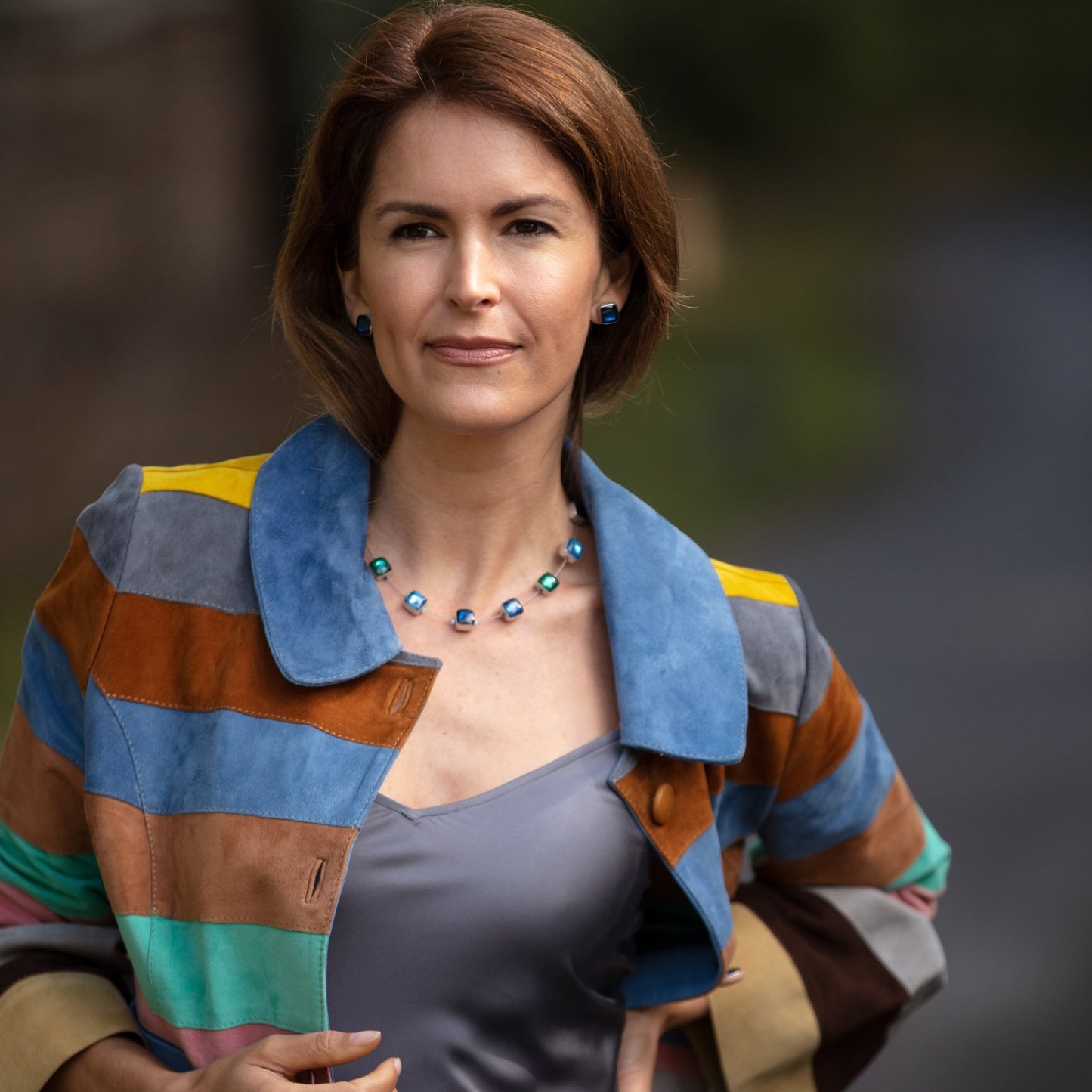 Pacific Aluminium Squares Shiny Necklace | The Jewellery Stop