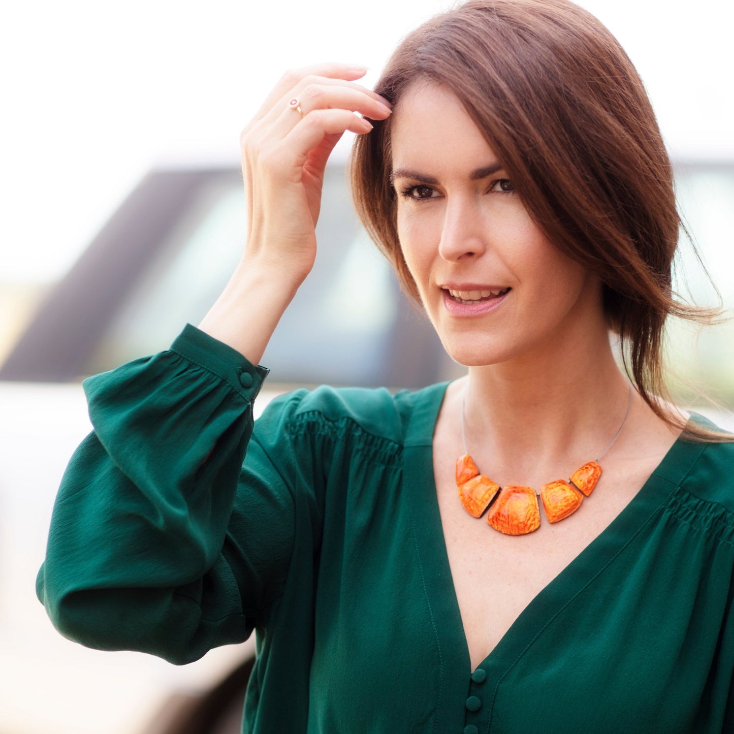 Orange Cleopatra Shiny Necklace | The Jewellery Stop
