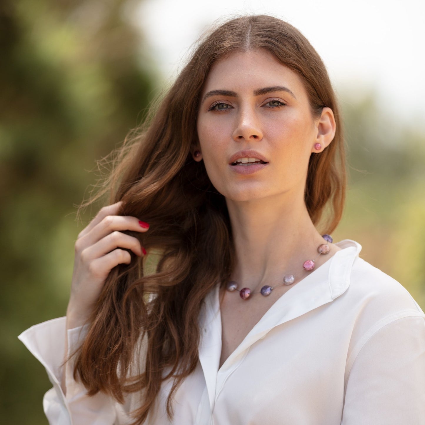 Blush Cabouchon Shiny Necklace | The Jewellery Stop