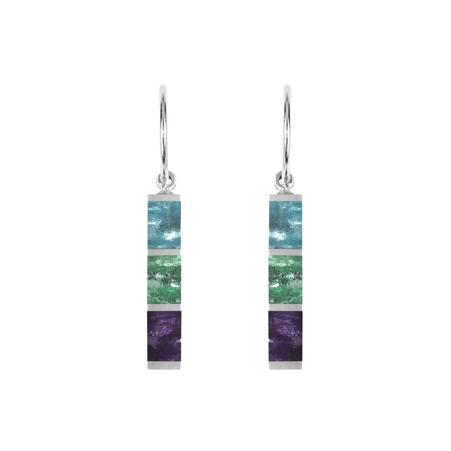 Bluebell Pewter Stripes Shiny Creole Earrings | The Jewellery Stop