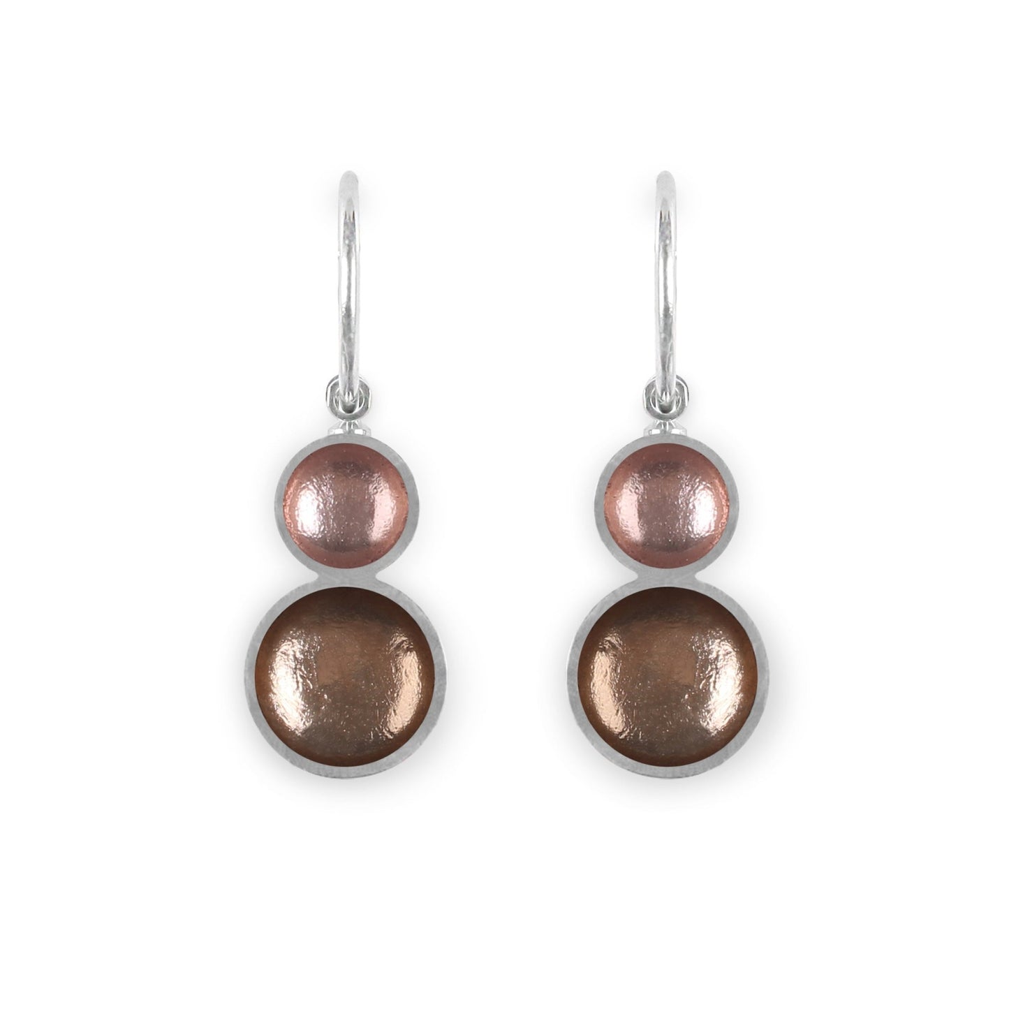 Nougat Bubble Extravaganza Shiny Double drop Creole Earrings | The Jewellery Stop
