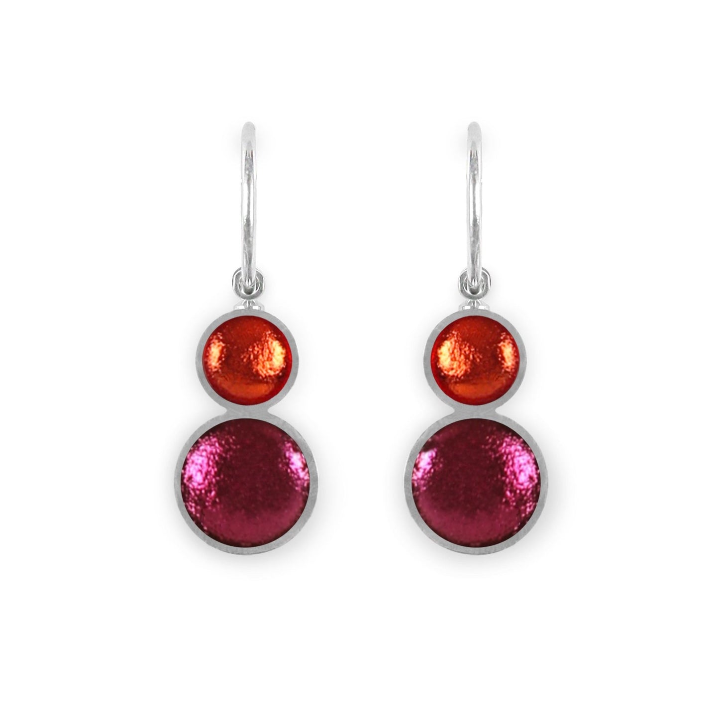 St Tropez Bubble Extravaganza Shiny Double drop Creole Earrings | The Jewellery Stop