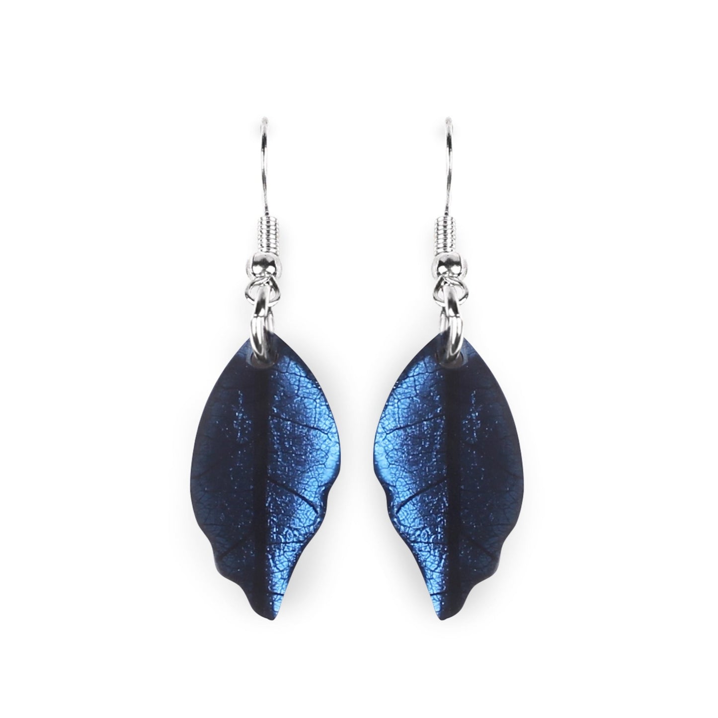 Pacific Skeletal Leaf Shiny Fish Hook Earrings | The Jewellery Stop