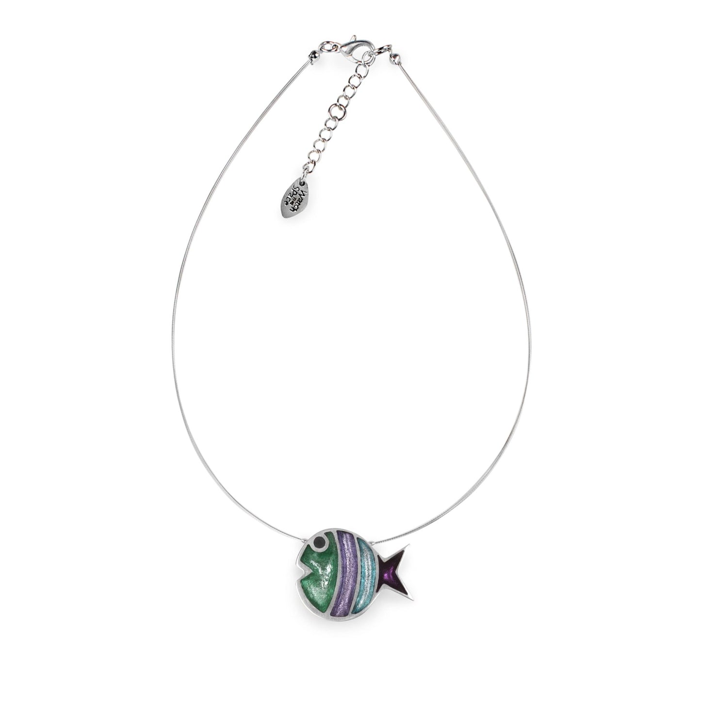 Bluebell Bubble Fish Stripe Shiny Pendant | The Jewellery Stop
