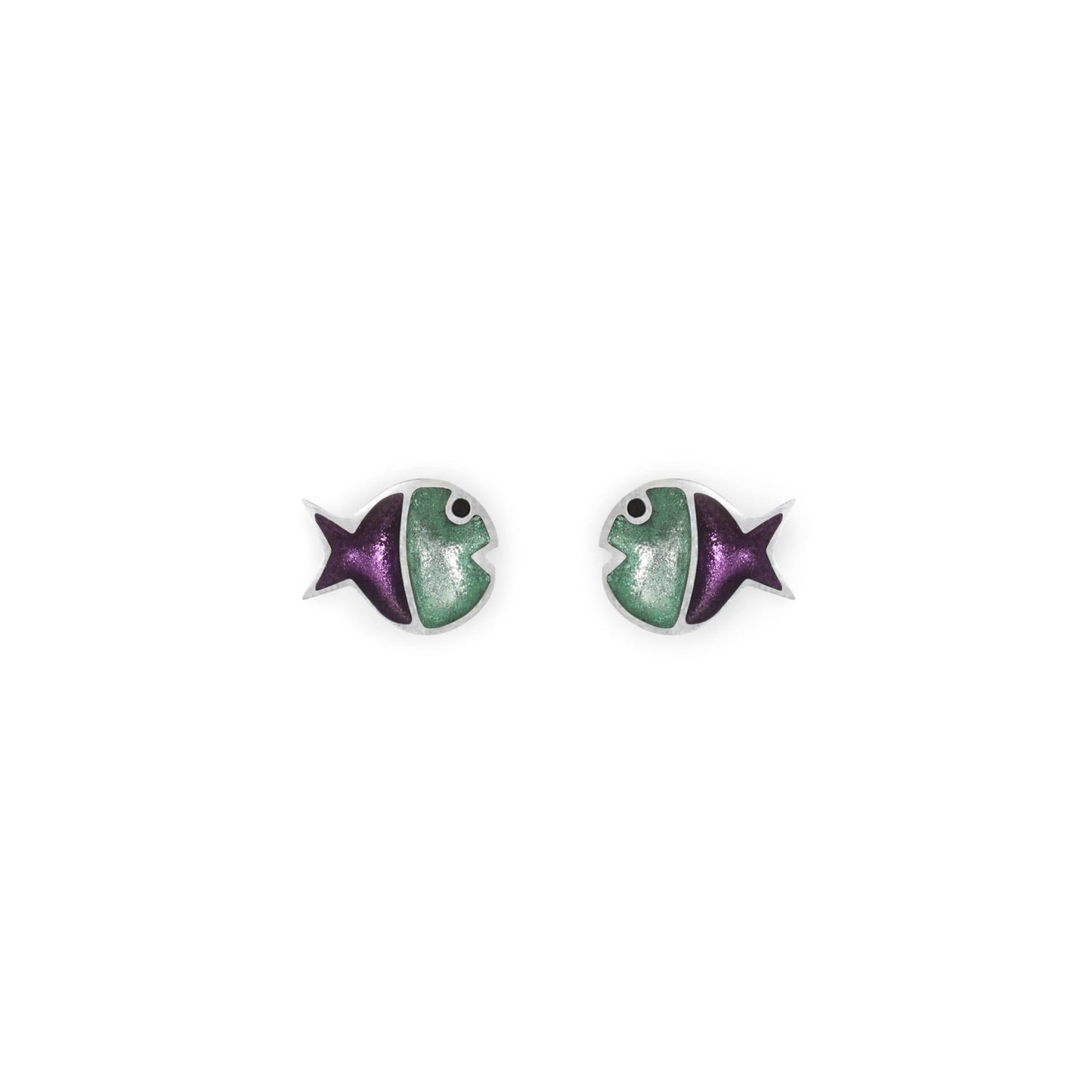 Bluebell Bubble Fish Stripe Shiny Stud Earrings | The Jewellery Stop