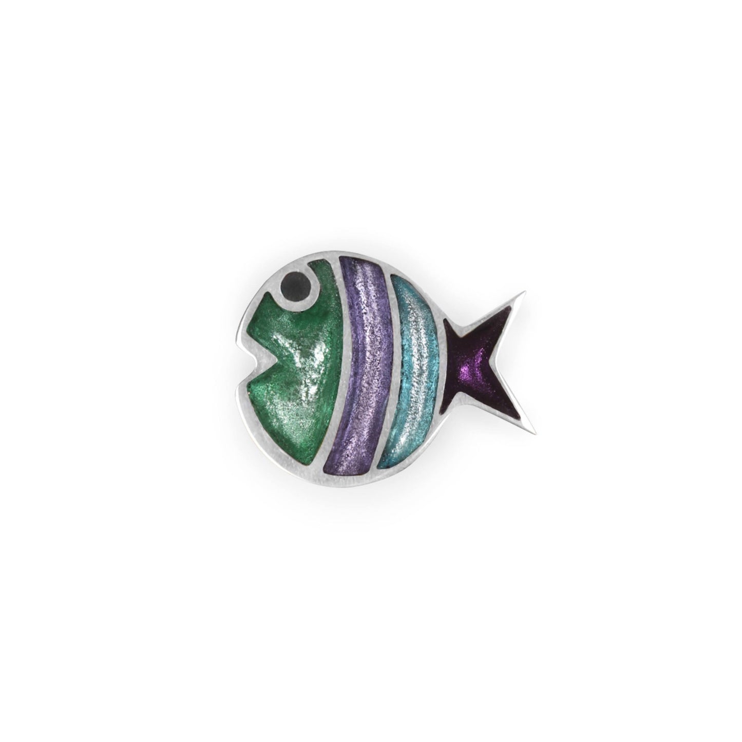 Bluebell Bubble Fish Stripe Shiny Brooch | The Jewellery Stop