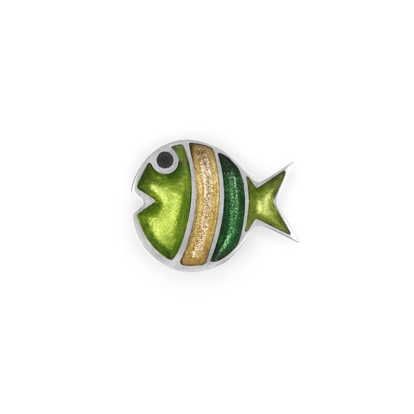 Kiwi Bubble Fish Stripe Shiny Brooch | The Jewellery Stop